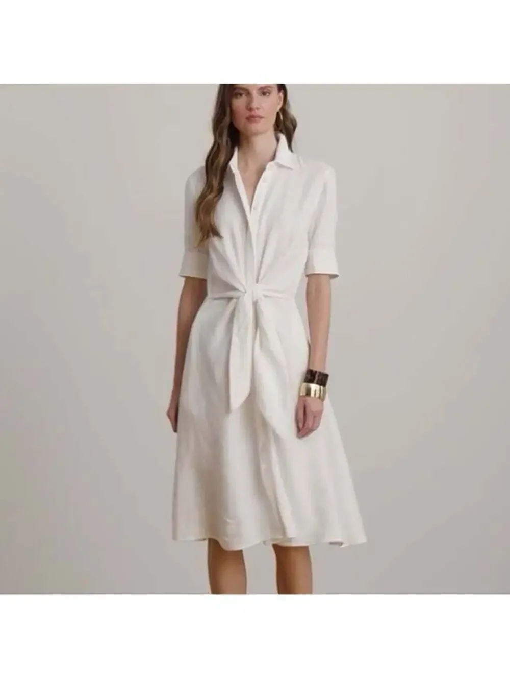 Ralph Lauren Belted Cotton-Blend Shirtdress size 12 P